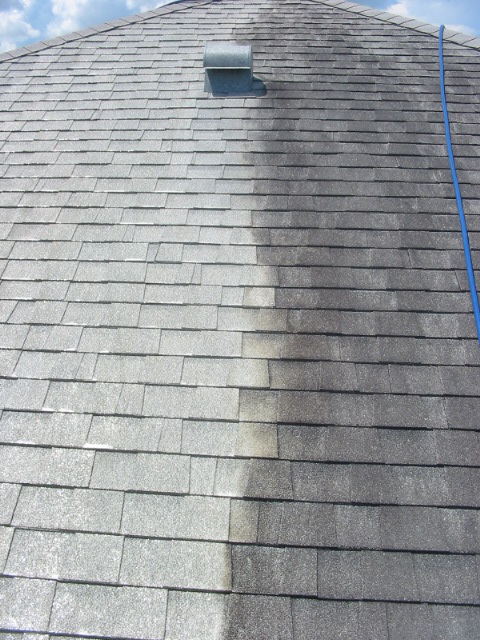clean roof slate tiles